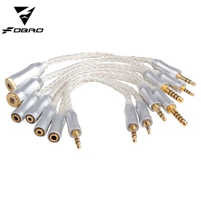 FDBRO 8 Core Silver Plating Copper Cable 2.5/3.5/4.4mm MaleTo 2.5/3.5/4.4mm Female Balanced Audio Conversion Cable Earphone Wire