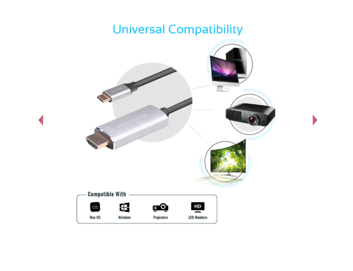 CABLE PROMATE USB-C TO HDMI 4K (HDLINK-60H) 1.8M 2-Y