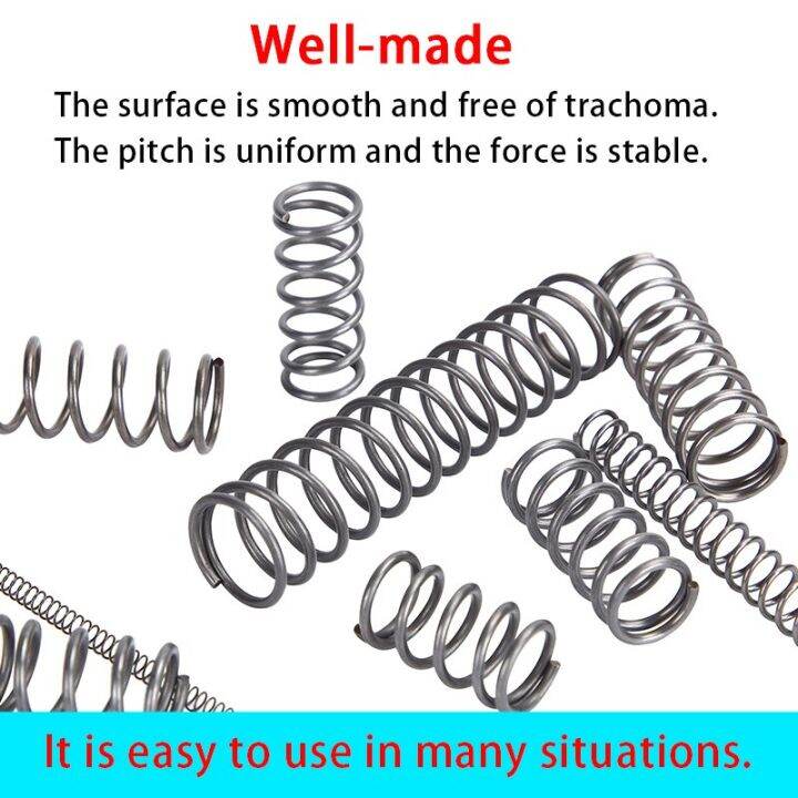 worth-buy-ลวดสปริงรับแรงดันแบบสปริงอัดเส้นผ่านศูนย์กลาง1-2มม-เส้นผ่านศูนย์กลางภายนอก7มม-สปริงกลับปล่อยเต้ารับจากโรงงาน