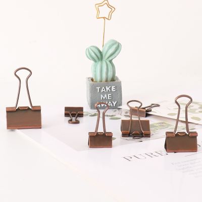 TUTU 10 Pcs/lot 19mm 25mm 32mm bronze Binder Clips Paper Clip Clamp Office School Binding Supplies H0287