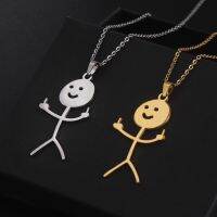 【CC】 Dreamtimes Fashion Hip Hop Fxck You Doodle Pendant Necklace Man Woman Stickman Middle Punk