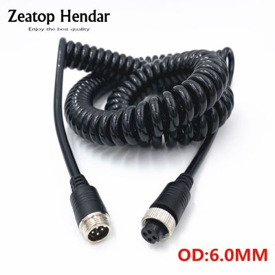 1Pcs M12 4Pin Spring Aviation Cable 5M 6M 8M 10M for Car Truck Bus DVR Rear View Camera Park Camera Monitor Line 6.0MM GX12 Wire