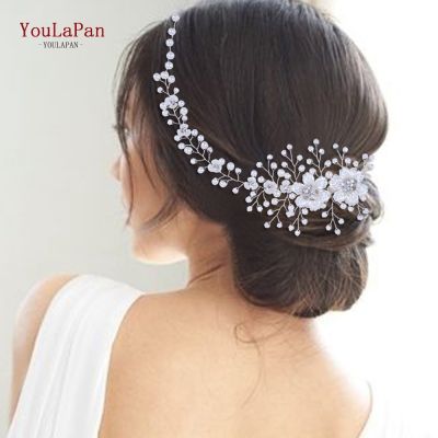 【YF】 YouLaPan HP295 Flower Headwear Wedding Headband for Bride Crystal Pearls Women Tiara Bridal Headpieces Hair Jewelry Accessories