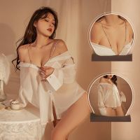 【CW】▬▣۩  tease Shirt Large Perspective Hot Transparent Secretary Uniform Seduction Set