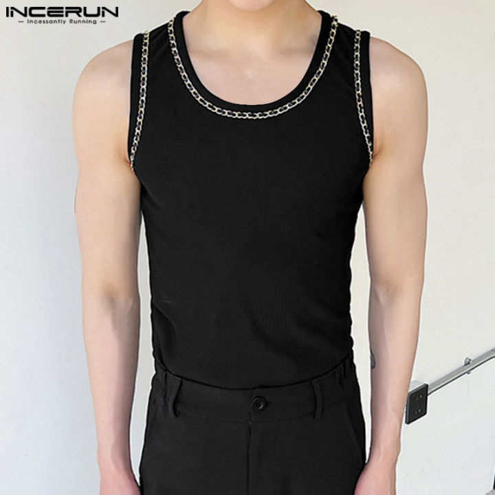 incerun-เสื้อแขนกุดแนวพังก์สำหรับผู้ชาย-เสื้อยืดเสื้อเสื้อกล้ามปาร์ตี้ฮิปปี้