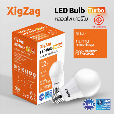 ร้าน TOTO.NET 【รับประกัน 2ปี】LED Bulb Turbo หลอดไฟ แลมป์  12W  แสงขาวdaylight ไฟ LED XigZag แอลอีดีหลอดปร