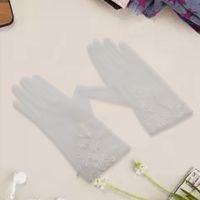 ↂ♞﹉ Women Lace Glove Floral Gloves Short Mesh Tulle Gloves Thin Bridal Gloves Wedding Bride Gloves for Evening Party Banquet Dress