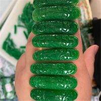 1ชิ้นธรรมชาติ A สีเขียวหยกแกะสลักลูกปัด DIY สร้อยข้อมือกำไลข้อมือเสน่ห์ Jadeite เครื่องประดับแฟชั่นอุปกรณ์เสริมพระเครื่องของขวัญสำหรับผู้หญิงผู้ชาย