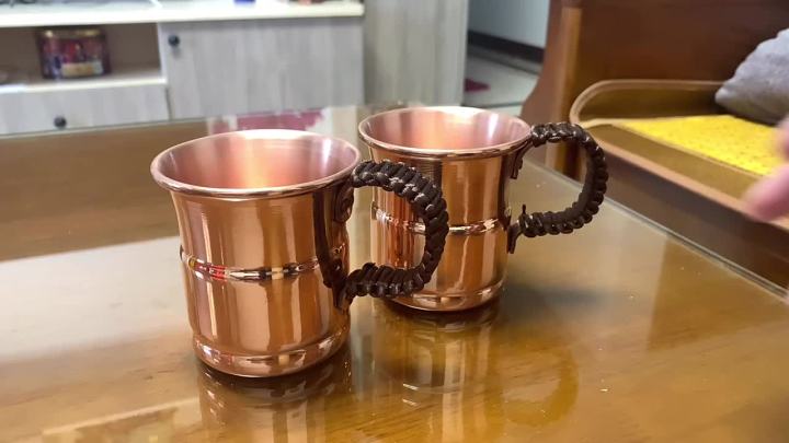 Pure Copper Mug With Weave Handle