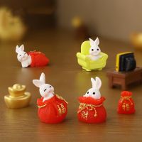 Miniature New Years Blessing Bag Rabbit Carrot Rabbit House Cute Animal Micro landscape Garden Ornament DIY Home Decoration Dollhouse Decorations