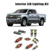 For 2019 2020 Chevrolet Silverado 7pcs Canbus White Interior LED Licesne Plate Light Package Kit Cargo Trunk Vanity Mirror Lamp