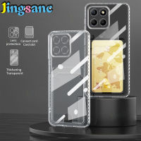 Jingsanc เคสเคสสำหรับ Honor ใส X8A 5G/Honor X8 5G/Honor X6เคสโทรศัพท์ผิวนอกป้องกันแบบโปร่งใสสูงพร้อมเบาะอากาศมีช่องเสียบบัตรกันกระแทกฝาหลังปกป้องเลนส์ขอบนุ่มเพื่อ X8a 5G/X8 5G/X6 A20-1