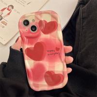 -Hellocase- เคสโทรศัพท์สกรีนลายหัวใจขอบนูนหยัก TPU แบบนิ่ม สำหรับรุ่น14 13PRO 12 Pro Max 11 8plus XR X XS Max SE 11Pro ทุกรุ่น #826