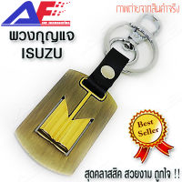 AuFo พวงกุญแจ ลาย ISUZU ทองเหลือง กัดลาย พวงกุญแจโลหะ พวงกุญแจหนัง พวงกุญแจรถ พวงกุญแจมอเตอร์ไซร์ พวงกุญแจบ้าน / ISUZU Brass Leather Key Chain