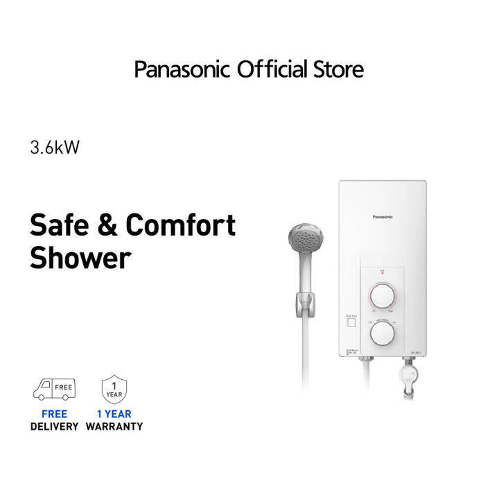 PANASONIC DH-3RL1 Water Heater NON PUMP 3.6 KW DH-3RL1MW Bathroom Hot Water  Shower Air Panas Elektrik Mandi 热水器 | Lazada