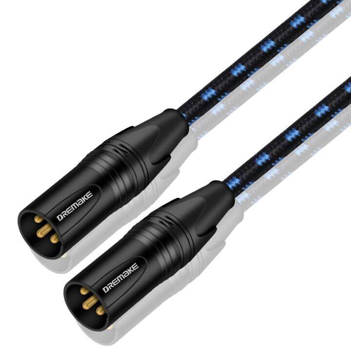 DREMAKE 3Pin XLR Male To Male Microphone Audio Cable Balanced DMX AMP
