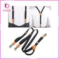 FoMing Suspenders สำหรับผู้ชายกลับสายรัดยางยืดกับตะขอหมุนเข็มขัดลำลอง Loops