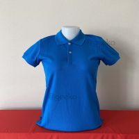 Polo women เสื้อโปโลผู้หญิง สีฟ้าเข้ม เป็นทรงเข้ารูป ลูกค้า 99% ได้รับของแล้วสั่งซื้อซ้ำอีก