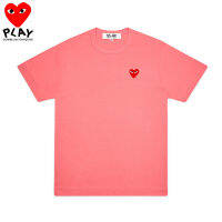 COMME Des Garcons เสื้อยืดสตรีผ้าฝ้ายบริสุทธิ์แขนสั้นสำหรับผู้ชาย,เสื้อยืดคู่รักนุ่มสบายสไตล์น่ารักใส่สบาย