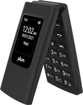 Plum Flipper 4G Volte Unlocked Flip Phone ATT TMobile Speed Talk 2022 Model - Black
