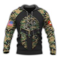 3D HOODIE-  2023 new design- Tessffel America Marine Camo Skull Pullover Soldier Army NewFashion Harajuku 3DPrint Zip/Hoodie/Sweatshirt/Jacket/Men/Women B-13