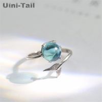 【☊HOT☊】 TE4QDQ SPECIALTY STORE Uini-แหวนโฟมนางเงือก925เงินสเตอร์ลิงหางนางเงือกสำหรับผู้หญิงแหวนปรับขนาดได้ดิบๆแสดงอารมณ์สุดสร้างสรรค์แบบเกาหลี Gn336คุณภาพสูง