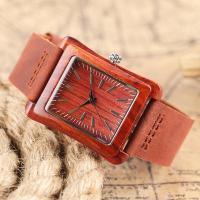 Creative Rectangle Dial Wood Watch Natural Handmade Light Bamboo Fashion Men Women Casual Quartz Wristwatch Genuine Leather Gift