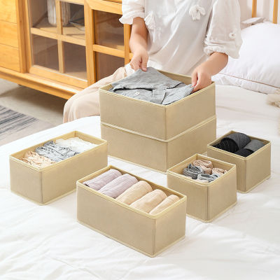 Foldable Storage Box Collapsible Drawer Divider Non-woven Fabric Storage Box Underwear And Sock Organizer Bedroom Wardrobe Organizer