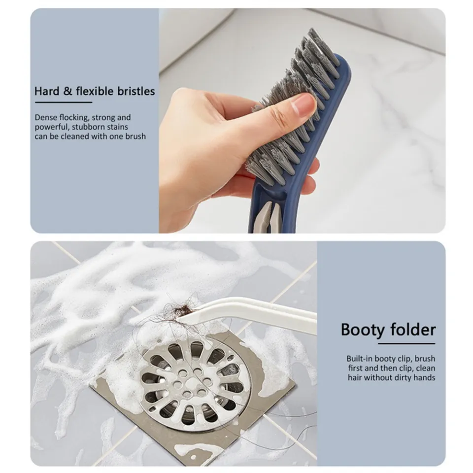 Bathroom Cleaning Brush, Brush, Two-in-one Small Clip Hair Window