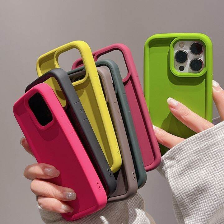 จัดส่งทันที-เคสไอโฟน-สําหรับ-iphone-14-13-13-12-promax-นิ่ม-แบบหนา-กันตก-สีแคนดี้-เรียบง่าย