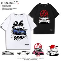 2023High quality new style original JDM Japanese performance car Toyota GR86 sports car modified car car culture GT short-sleeved cotton half-sleeve T-shirt for men and women