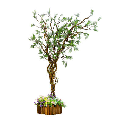 5 Branch100cm Artificial Fake Pine Tree Twig Green Plants Liana Wall Hanging Rattan Flexible Flowers Arch Garden Wedding Decor