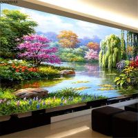 QIANZEHUIDIY 5D Diamond EmbroideryRound Diamond New landscape Full rhinestone 5D Diamond painting cross stitch