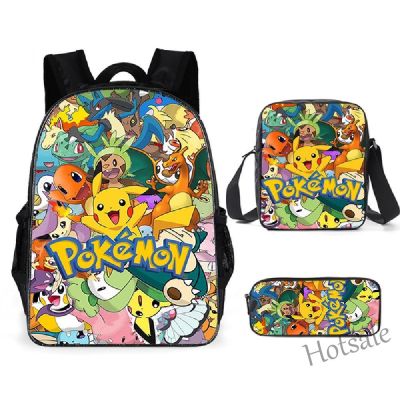 【hot sale】✖ C16 New Pokemon Schoolbag Pikachu Backpack Polyester Comfortable Burden-Reducing Student Childrens Backpack Birthday Gift For Girls Kids Boys Childrens Toys Gifts