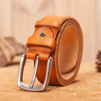 Mens belt leather belt men male genuine leather strap brown cow leather belt for men pin buckle vintage jeans cintos masculinos