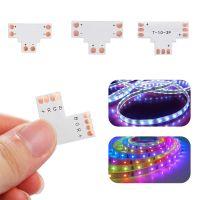 10ชิ้น L รูปร่าง T 5050 RGB แถบไฟ LED RGBWW ตัวเชื่อมบอร์ด PCB 8Mm/10Mm/12Mm 2pin/3PIN/4PIN/5PIN/6Pin WS2811 WS2812 WS2815สีเดียว Rgbct อุปกรณ์ให้แสงสว่าง