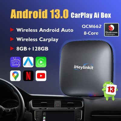 CP-662 Carplay Ai Box ไร้สายตัวแปลงออโต้แอนดรอยด์13.0 Youtube Netflix ซิม Wifi Network 8 + 128G