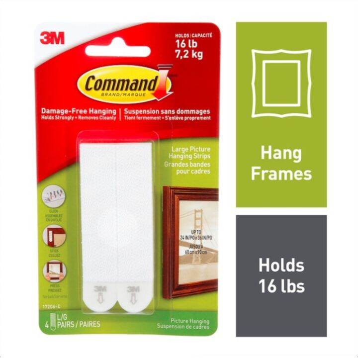 ♭3M Command Picture Hanging Strips WHITE - 1721☜ | Lazada PH