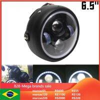 Motorcycle LED Angel Eye High Low Beam Headlight Lamp Universal Front Light Cafe Racer without ckets