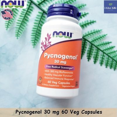 Pycnogenol สารสกัดจากเปลือกสนฝรั่งเศส 30mg 60 Veggie Caps - Now Foods