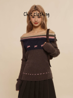 Chic Clothing เสื้อกันหนาว ผญ เสื้อแขนยาว เสื้อกันหนาว วินเทจ ทันสมัย นุ่มนวล ทันสมัย WXF230010Q 41Z231008