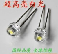 【LZ】❈☁  5mm LED  Transparent  Super bright  White   light-emitting diode 100pcs/LOT  (The hat shaped)