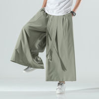 ใหม่ Mens Harem Ice กางเกงผ้าไหม Casual กางเกงขายาวผู้ชายกางเกงจ๊อกกิ้ง Sweatpants สีทึบ5XL