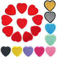 10PCS Red Hearts Silver Gold ผ้าเย็บปักถักร้อยเย็บเหล็กบนแพทช์ป้ายสำหรับเสื้อผ้า DIY Appliques หัตถกรรมสติกเกอร์ตกแต่ง-Kuosie