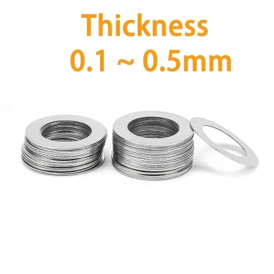 0.1 0.2 0.3 0.5mm Ultra Thin 304 Stainless Steel Flat Washer Adjusting Flat Gasket of Thick Ultra Thin Shim M3 M35 Din988 10 Pcs