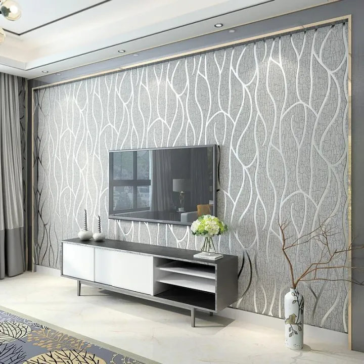 10* 3D Wallpaper Modern Simple Non-Woven Wallpaper 3 D Living Room TV  Bedroom Background Wall Home Decor Paper | Lazada PH