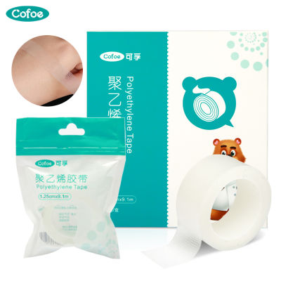 Cofoe เทปพลาสเตอร์กาวกันน้ำขนาด1.25ซม. * 910ซม.,ทำจากยางโปร่งใสระบายอากาศได้ดีติดที่แผลผูกผ้าพันยึดแน่นสติกเกอร์ส้นสำหรับร่างกาย