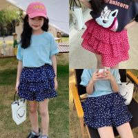 BabyQT Loose Soft Girl Knee Length Skirt Girls Floral Cake Skirt Tutu Skin Friendly And Breathable เวอร์ชั่นเกาหลี