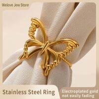 Stainless Steel Butterfly Rings for Women Gold Color Evil Eye Heart Shape Geometric Ring Trendy Jewelry Set Free Shipping