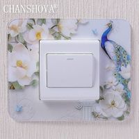 Modern Personality Acrylic Socket Switch Sticker Wall Stickers Home Decor Living Room Decoration Light Switch Cover Plate T033 Wall Stickers  Decals